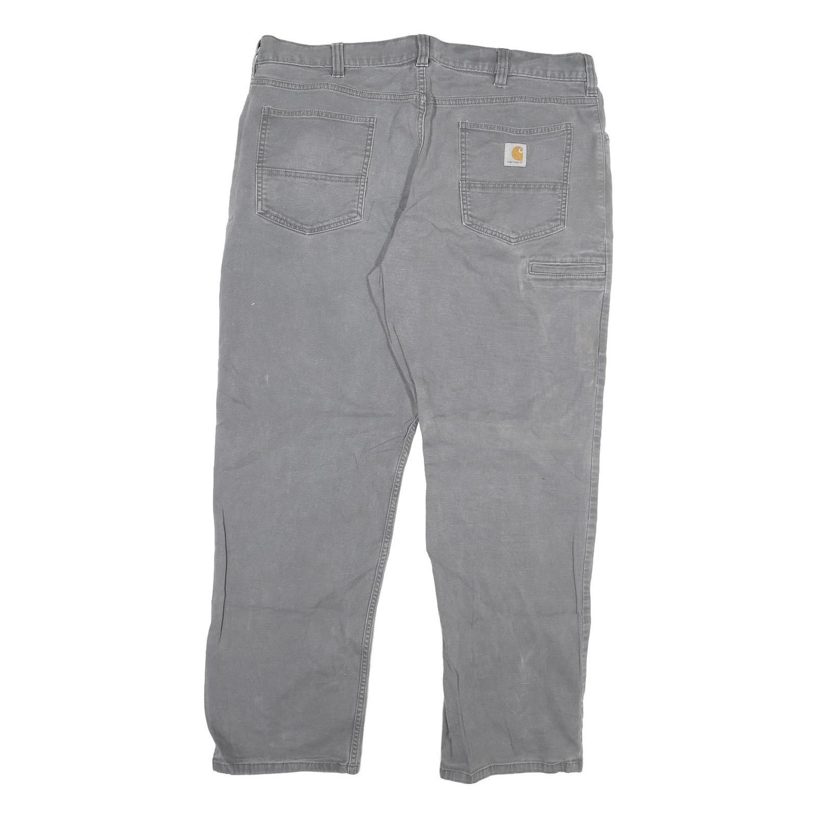 CARHARTT Mens Relaxed Fit Jeans Grey Cotton Blend Zip W38 L29 Workwear Durable