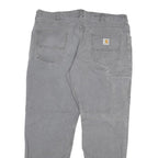 CARHARTT Mens Relaxed Fit Jeans Grey Cotton Blend Zip W38 L29 Workwear Durable