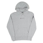CHAMPION Mens Grey Hoodie S Printed Logo Pullover Cotton Blend Casual