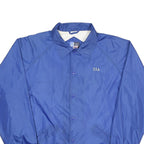 PORT AND COMPANY Mens Blue Nylon Button Jacket XL Plain Lightweight Casual