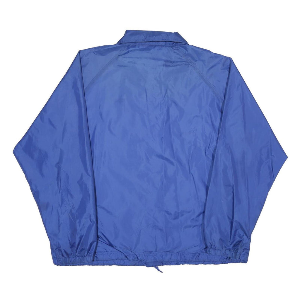 PORT AND COMPANY Mens Blue Nylon Button Jacket XL Plain Lightweight Casual