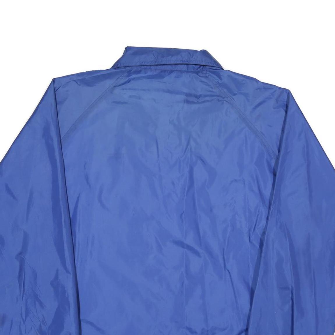 PORT AND COMPANY Mens Blue Nylon Button Jacket XL Plain Lightweight Casual