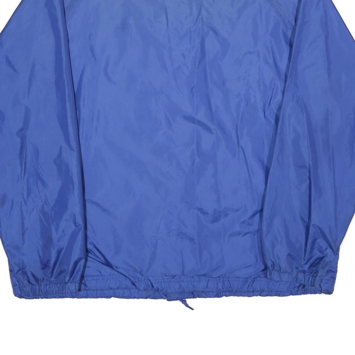 PORT AND COMPANY Mens Blue Nylon Button Jacket XL Plain Lightweight Casual