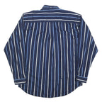 THE LOST CITY Mens Blue & White Stripe Shirt M Button Down Long Sleeve Cotton