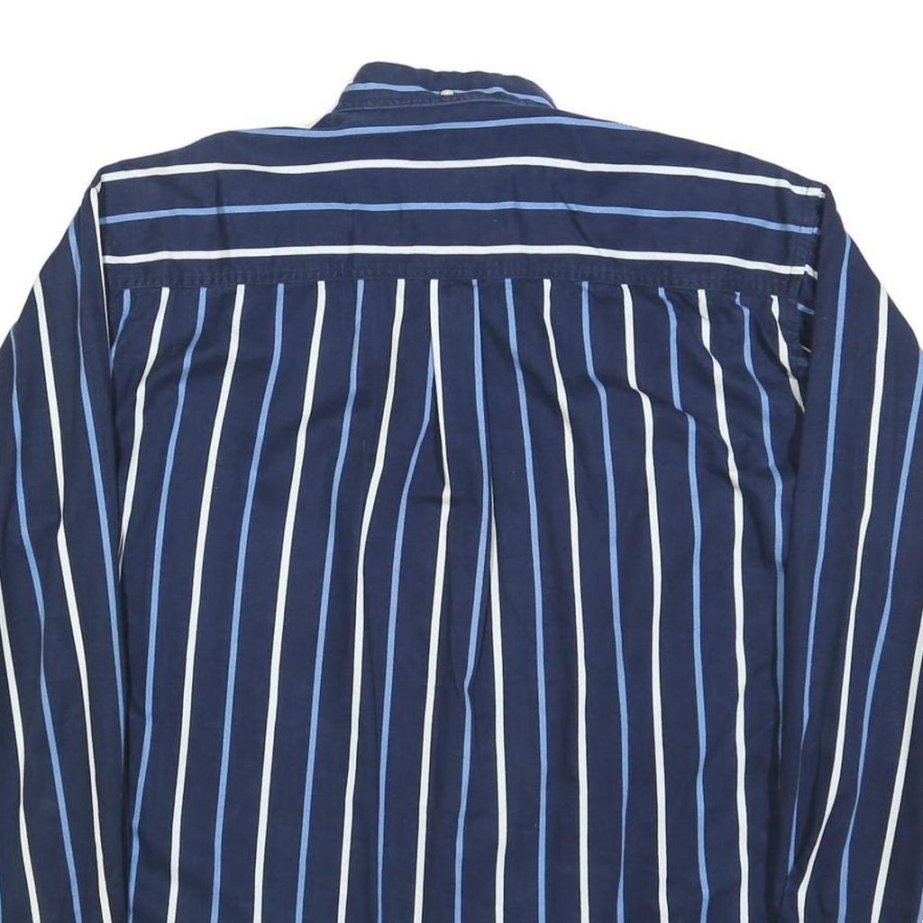 THE LOST CITY Mens Blue & White Stripe Shirt M Button Down Long Sleeve Cotton