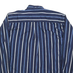 THE LOST CITY Mens Blue & White Stripe Shirt M Button Down Long Sleeve Cotton