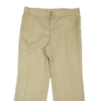 GOLDEN STYLE Mens Cotton Blend Beige Relaxed Wide-Leg Trousers W36 L28 Casual