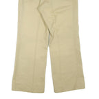 GOLDEN STYLE Mens Cotton Blend Beige Relaxed Wide-Leg Trousers W36 L28 Casual