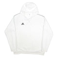 ADIDAS Mens White Hoodie XL Cotton Blend Sports Pullover Sweatshirt