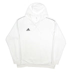 ADIDAS Mens White Hoodie XL Cotton Blend Sports Pullover Sweatshirt