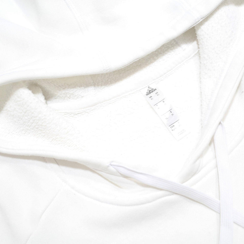 ADIDAS Mens White Hoodie XL Cotton Blend Sports Pullover Sweatshirt