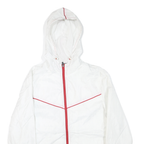 NFL Mens White & Red Zip Hooded Jacket S Polyester Blend Plain Sportswear