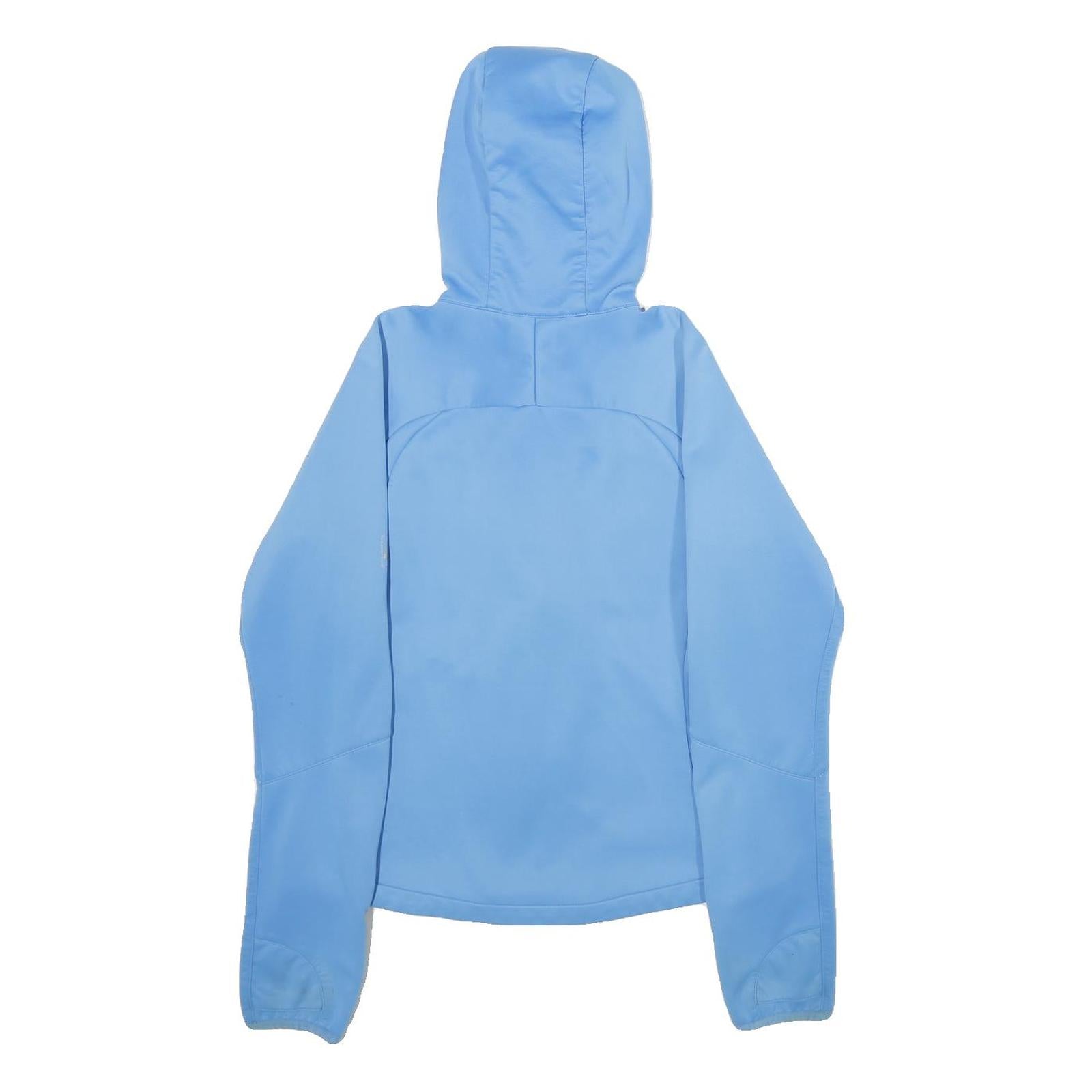 JACK WOLFSKIN Womens Blue Outdoor Jacket UK 10 Polyester Zip Hooded Plain