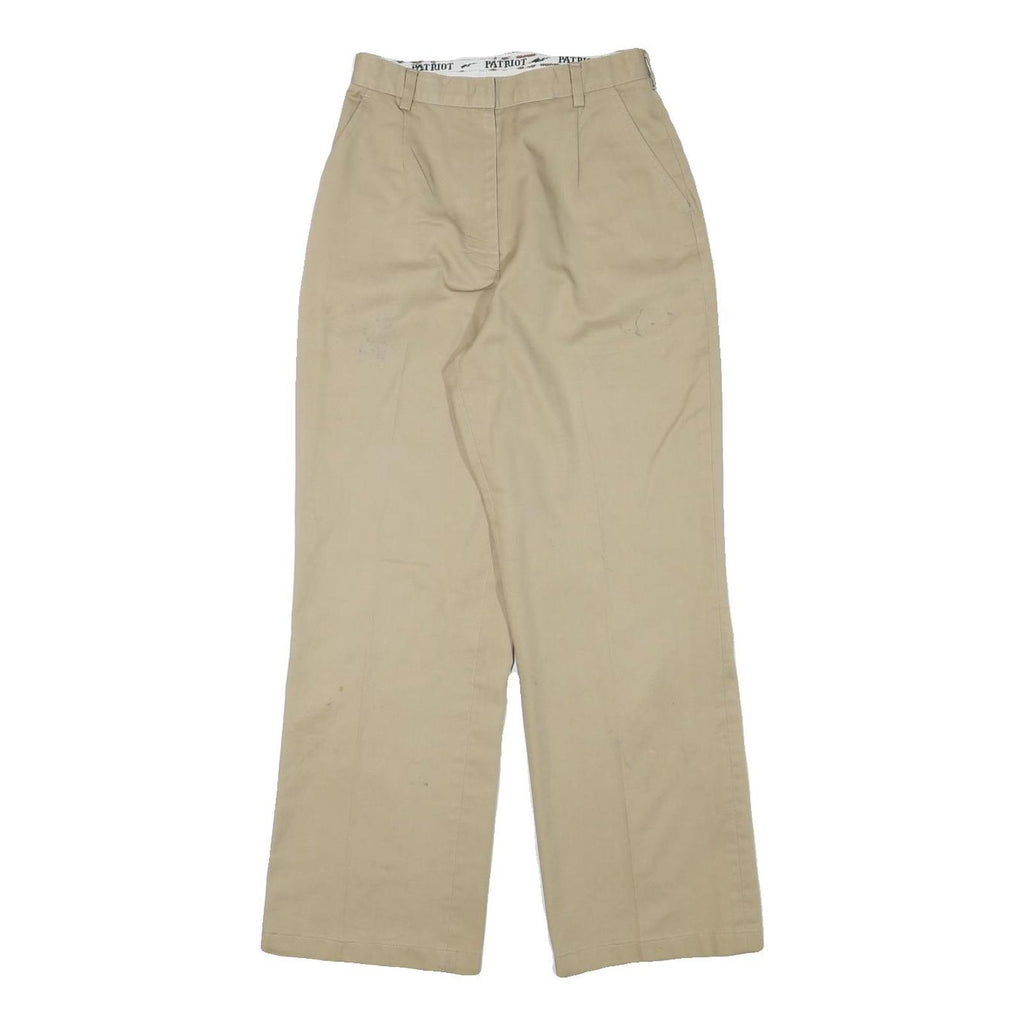 PATRIOT Womens Cotton Blend Beige Regular Fit Straight Trousers W24 L27