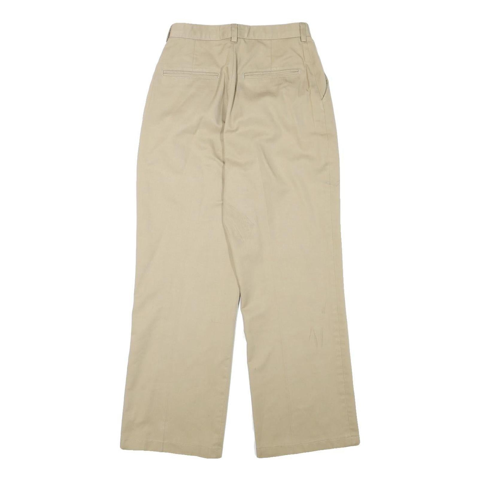 PATRIOT Womens Cotton Blend Beige Regular Fit Straight Trousers W24 L27