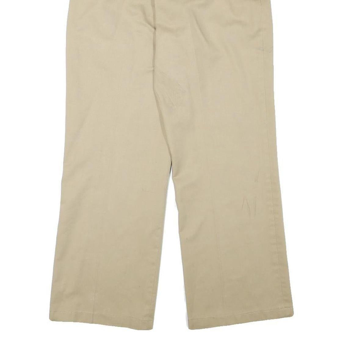 PATRIOT Womens Cotton Blend Beige Regular Fit Straight Trousers W24 L27