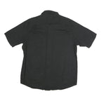WRANGLER Mens Black Cotton Blend Short Sleeve Shirt L Casual Button Front