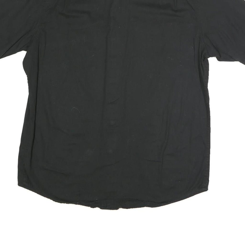 WRANGLER Mens Black Cotton Blend Short Sleeve Shirt L Casual Button Front
