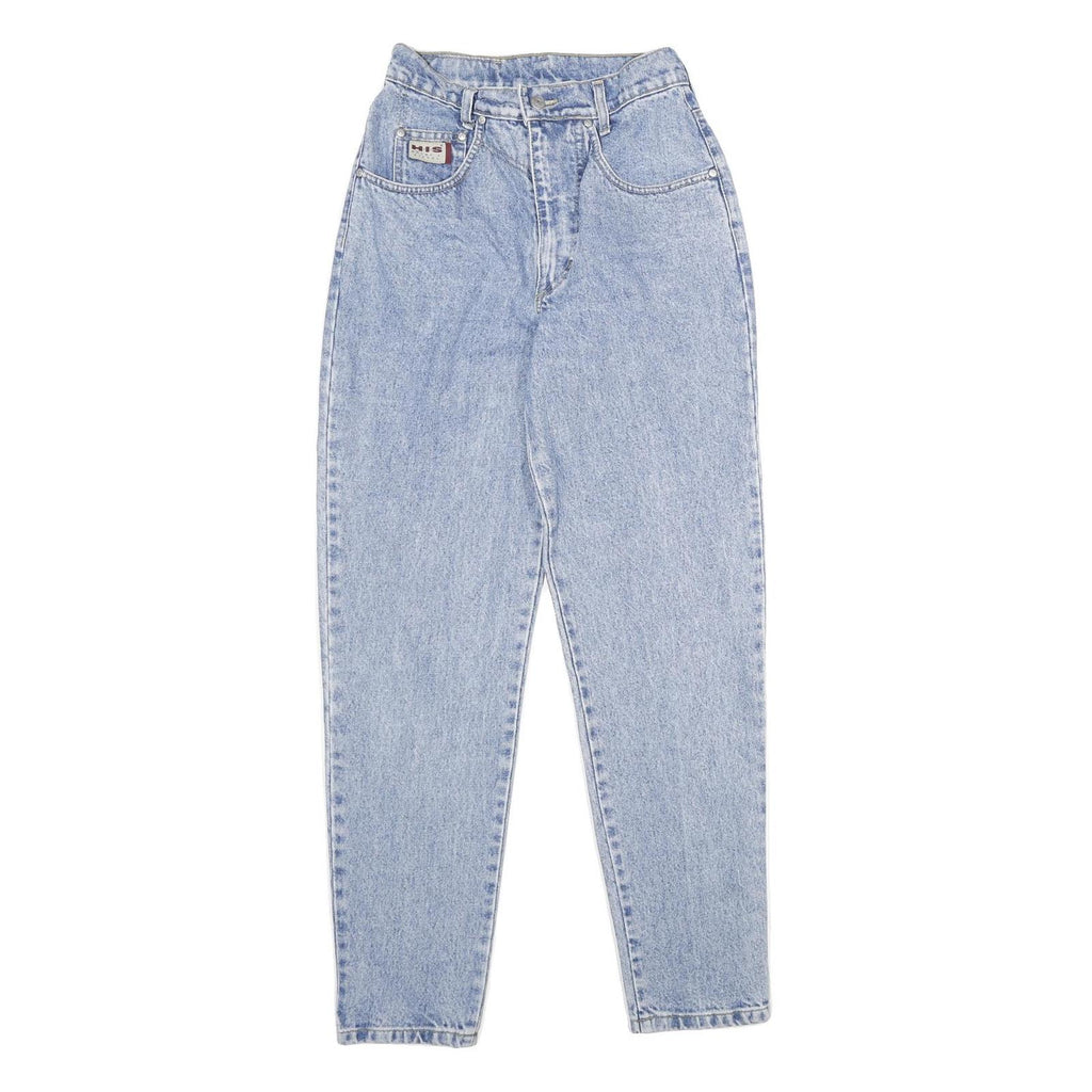 H.I.S JEANS Womens Regular Fit Blue Denim Raw W26 L31 Classic Style Zip Closure