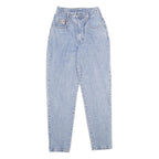 H.I.S JEANS Womens Regular Fit Blue Denim Raw W26 L31 Classic Style Zip Closure