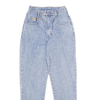 H.I.S JEANS Womens Regular Fit Blue Denim Raw W26 L31 Classic Style Zip Closure