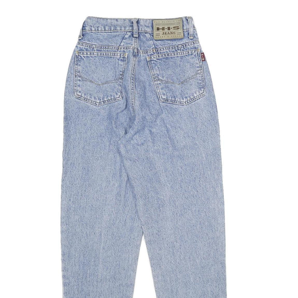 H.I.S JEANS Womens Regular Fit Blue Denim Raw W26 L31 Classic Style Zip Closure