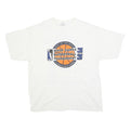 GILDAN Mens White & Orange Basketball Graphic T-Shirt XL Short Sleeve Crew Neck