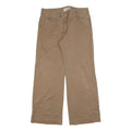 MARLBORO Womens Cotton Blend Beige Regular Wide-Leg Trousers W35 L32 Casual