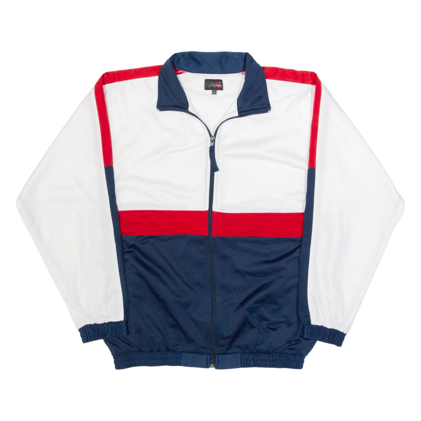 EVOLUTION Mens Track Jacket Blue 90s Colourblock L