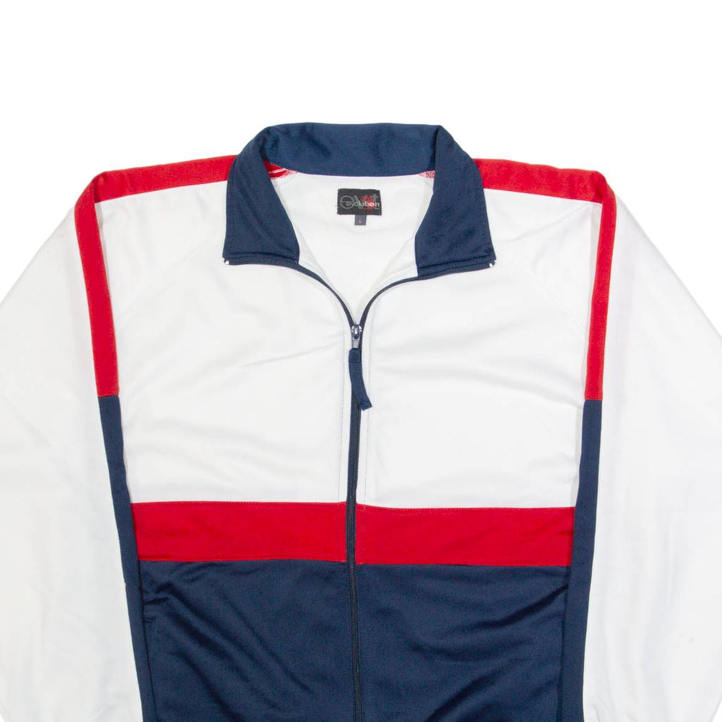 EVOLUTION Mens Track Jacket Blue 90s Colourblock L