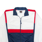 EVOLUTION Mens Track Jacket Blue 90s Colourblock L