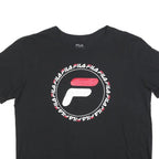 FILA Womens Black Graphic T-Shirt XL Short Sleeve Crew Neck Logo Print