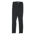 LEVI'S 721 Womens Jeans Black Slim Skinny Denim Raw W24 L27 Distressed