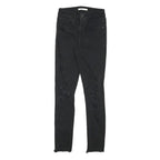 LEVI'S 721 Womens Jeans Black Slim Skinny Denim Raw W24 L27 Distressed