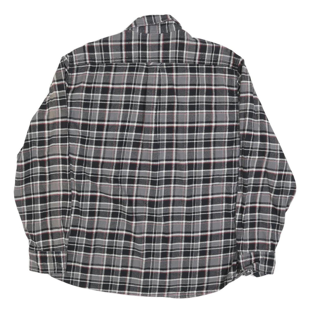 JACHS Mens Black & Grey Check Shirt 2XL Long Sleeve Cotton Blend Casual
