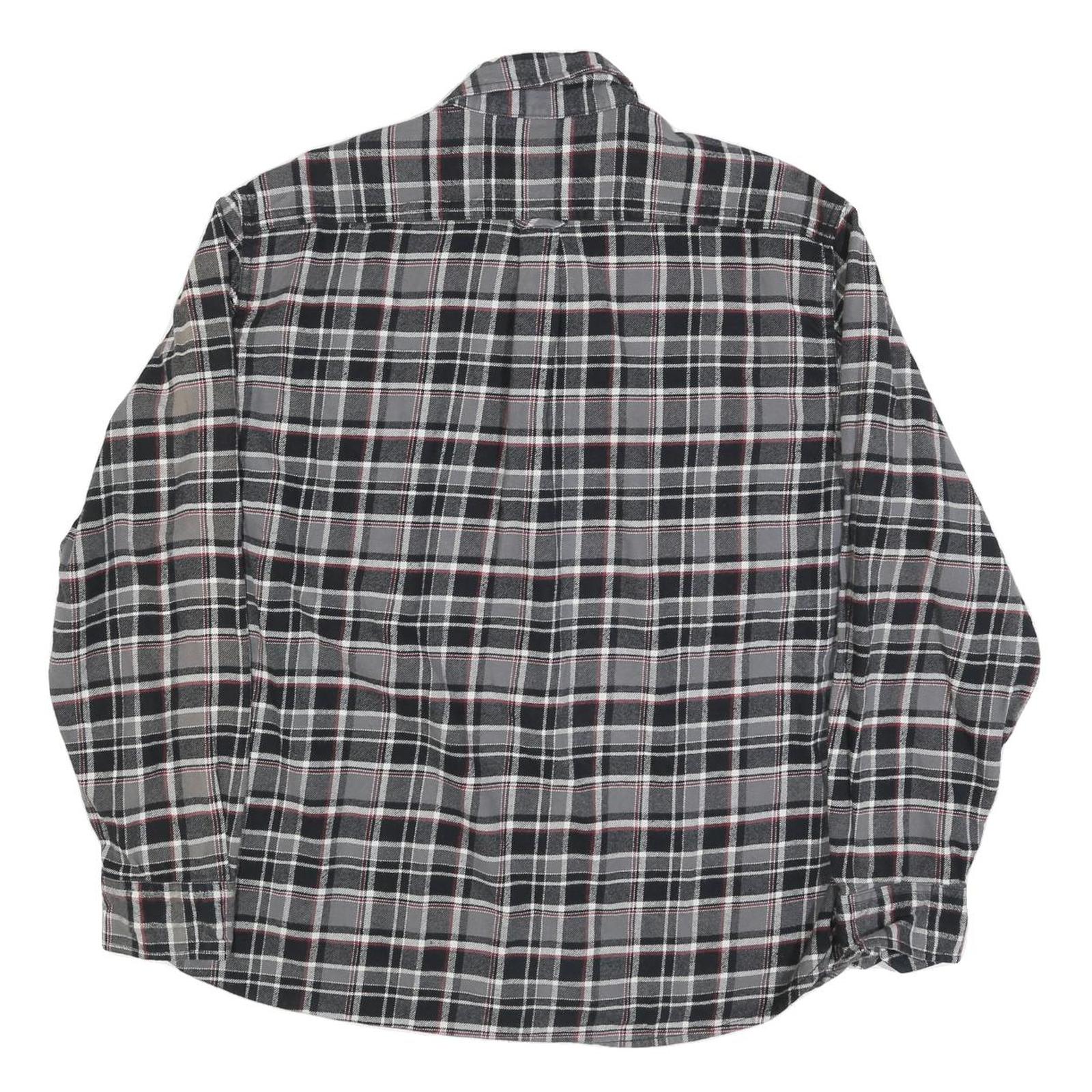 JACHS Mens Black & Grey Check Shirt 2XL Long Sleeve Cotton Blend Casual