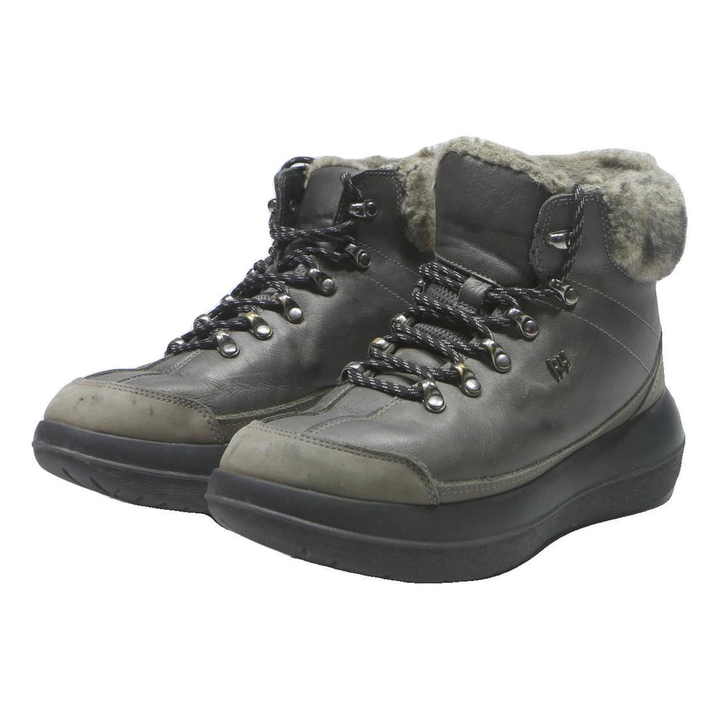 KYBUN Womens Ankle Boots Leather Grey UK 4.5 High Comfort Winter Casual Footwear