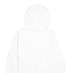 FILA Womens White Hoodie M Cotton Blend Logo Print Casual Pullover