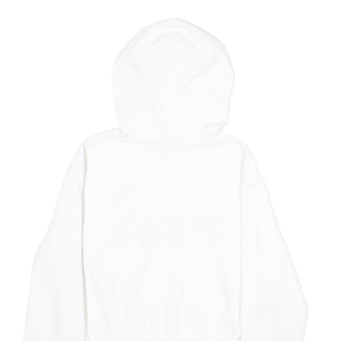 FILA Womens White Hoodie M Cotton Blend Logo Print Casual Pullover