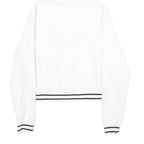 FILA Womens White Hoodie M Cotton Blend Logo Print Casual Pullover