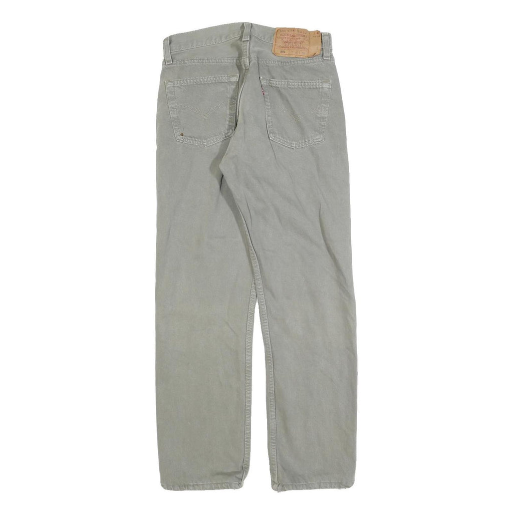 LEVI'S 501 Mens Jeans Beige Regular Straight Denim W30 L27 Classic Button Fly