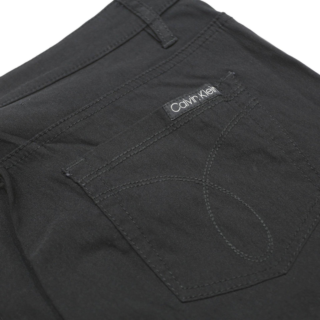 CALVIN KLEIN JEANS Womens Black Regular Straight Trousers W32 L26 Zip Pull On