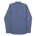 BOSS HUGO BOSS Mens Blue & White Patterned Shirt S Cotton Long Sleeve Casual