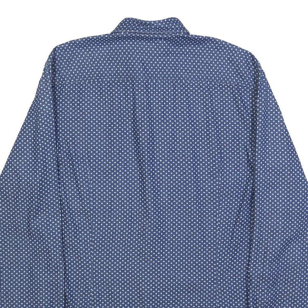 BOSS HUGO BOSS Mens Blue & White Patterned Shirt S Cotton Long Sleeve Casual