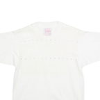 THE LEARSI COLLECTION Womens White Short Sleeve Crew Neck T-Shirt S Cotton Blend