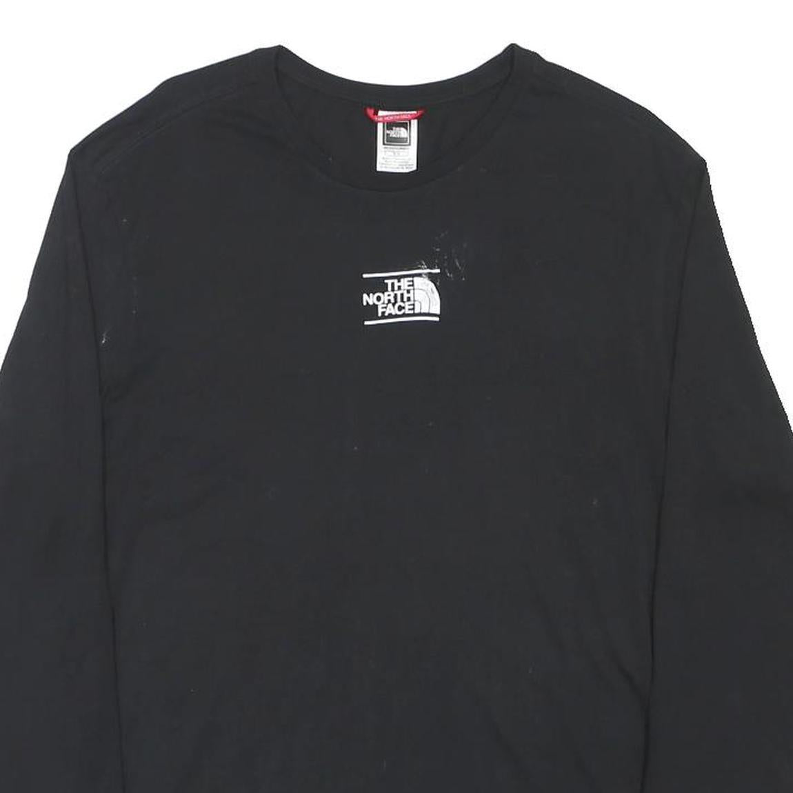 THE NORTH FACE Mens Black Long Sleeve Crew Neck Printed Logo M Casual T-Shirt