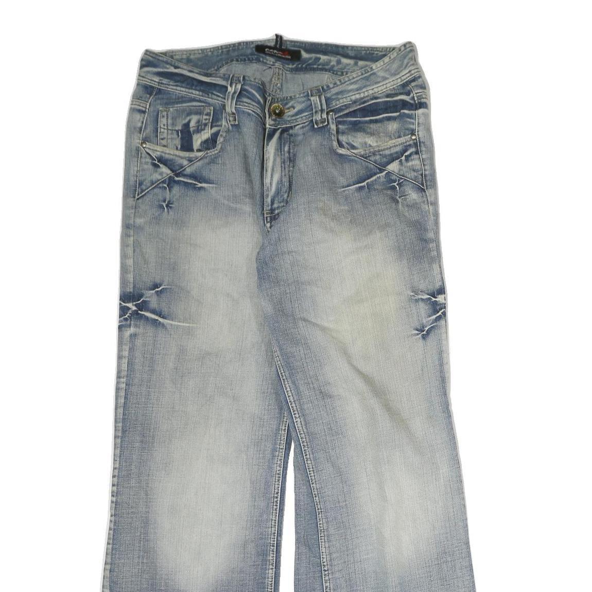 PEUTON Mens Jeans Blue Regular Straight Denim Light W34 L31 Comfort Classic Zip