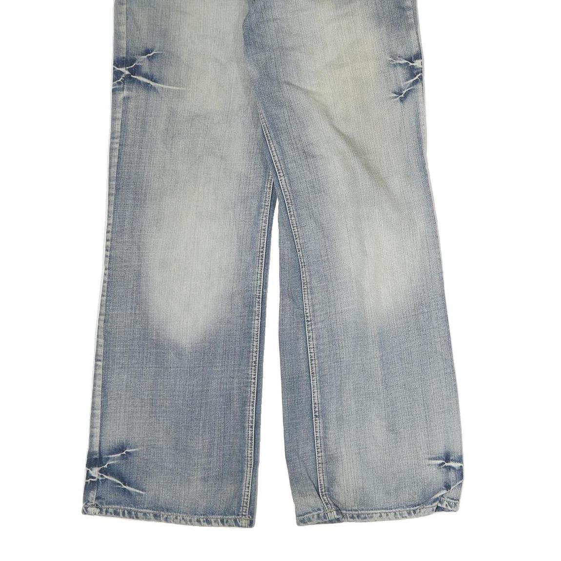 PEUTON Mens Jeans Blue Regular Straight Denim Light W34 L31 Comfort Classic Zip