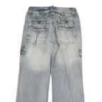 PEUTON Mens Jeans Blue Regular Straight Denim Light W34 L31 Comfort Classic Zip