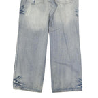 PEUTON Mens Jeans Blue Regular Straight Denim Light W34 L31 Comfort Classic Zip